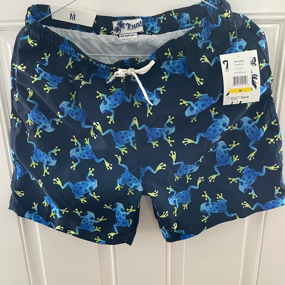 Men’s medium trunk bathing suits, frog print new with tags - Picture 2 of 4